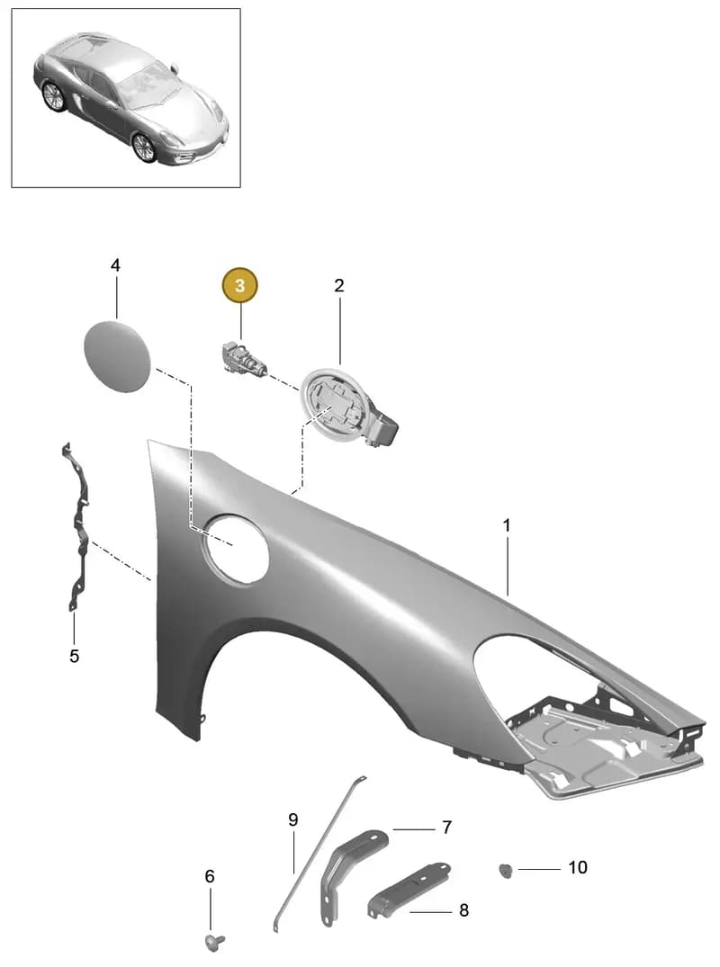 98150215701GRV — Porsche Cayman (2013-2016) diagram p40801040, position 3