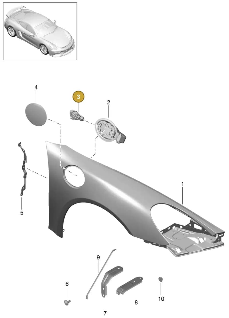 98150215701GRV — Porsche Cayman GT4 (2015-2016) diagram p45801040, position 3