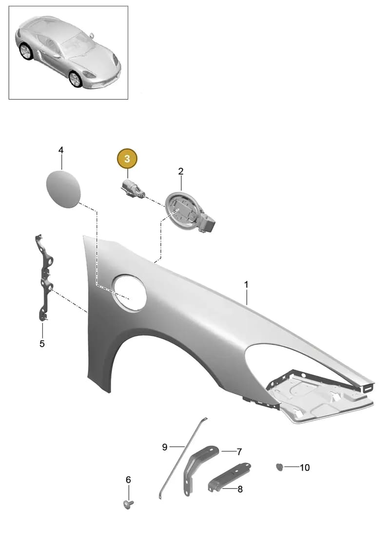 98150215701GRV — Porsche Cayman (2016-) diagram p50801040, position 3