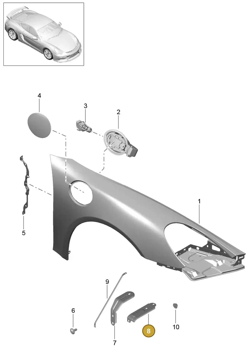 98150216301GRV — Porsche Cayman GT4 (2015-2016) diagram p45801040, position 8