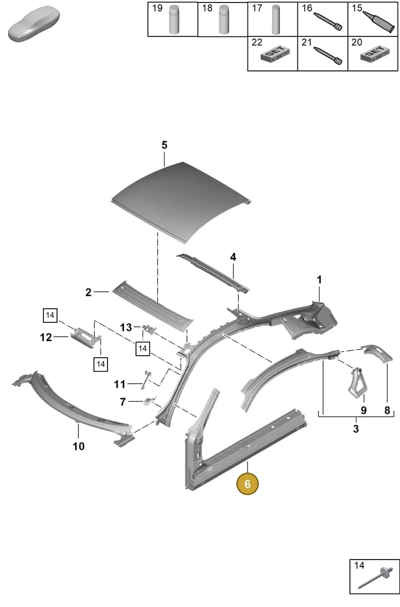 98150216301GRV — Porsche Cayman GT4 (2019-) diagram p55801450, position 6