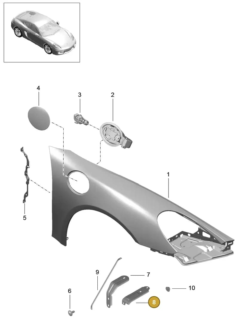 98150216401GRV — Porsche Cayman (2013-2016) diagram p40801040, position 8
