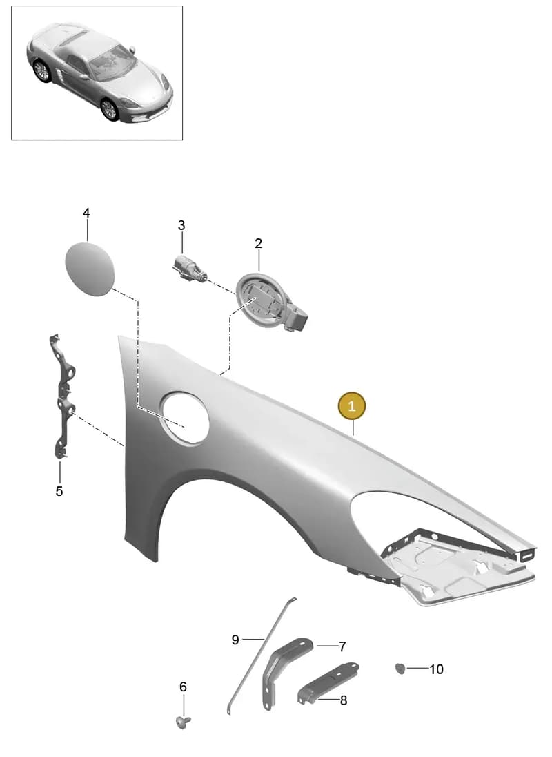 98150220500GRV — Porsche Boxster (2016-) diagram p48801040, position 1