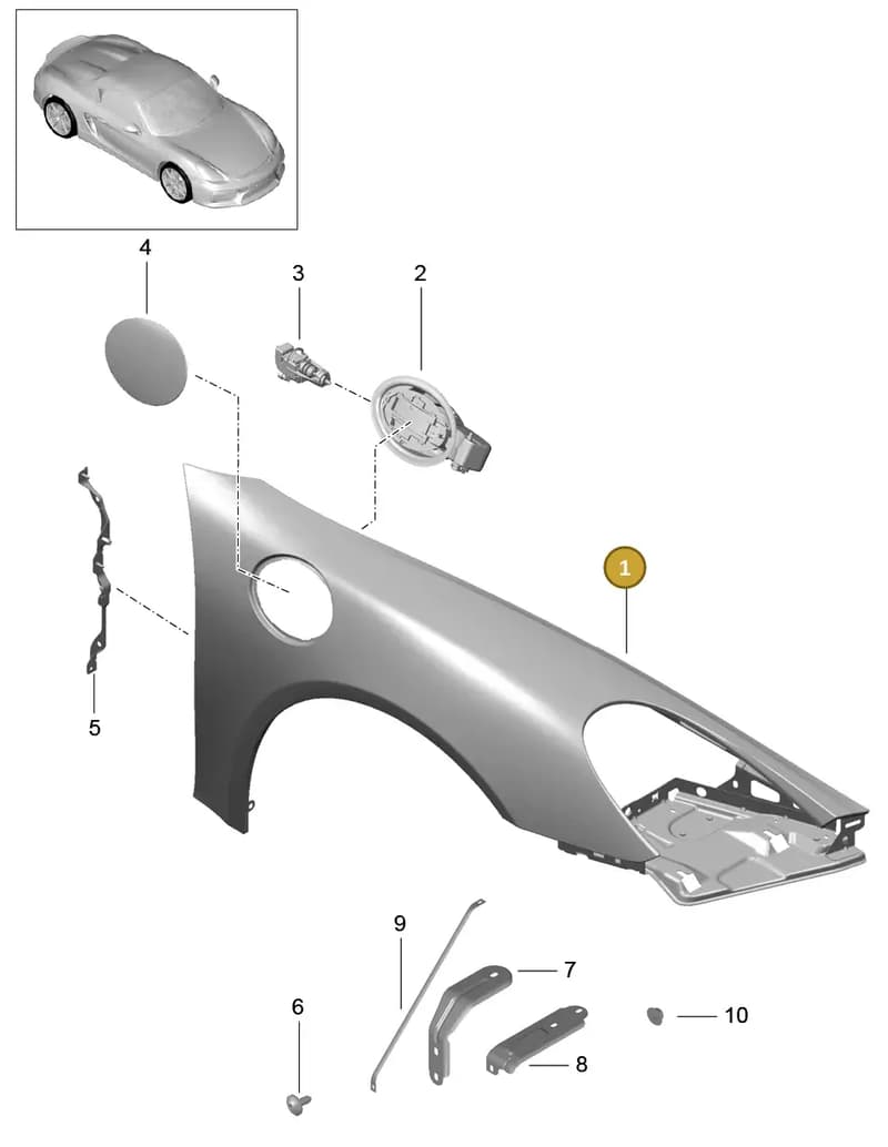 98150220600GRV — Porsche Boxster Spyder (2015-2016) diagram p46801040, position 1