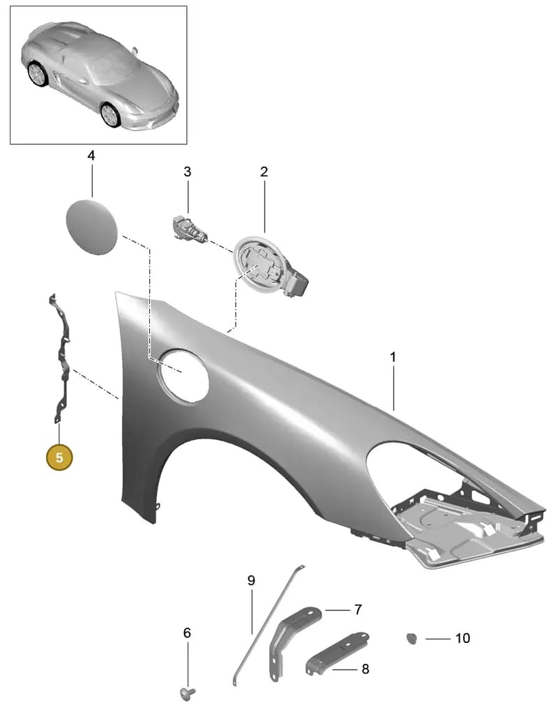 98150234700GRV — Porsche Boxster Spyder (2015-2016) diagram p46801040, position 5
