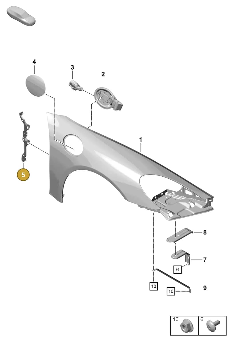98150234700GRV — Porsche Boxster Spyder (2019-) diagram p55801400, position 5