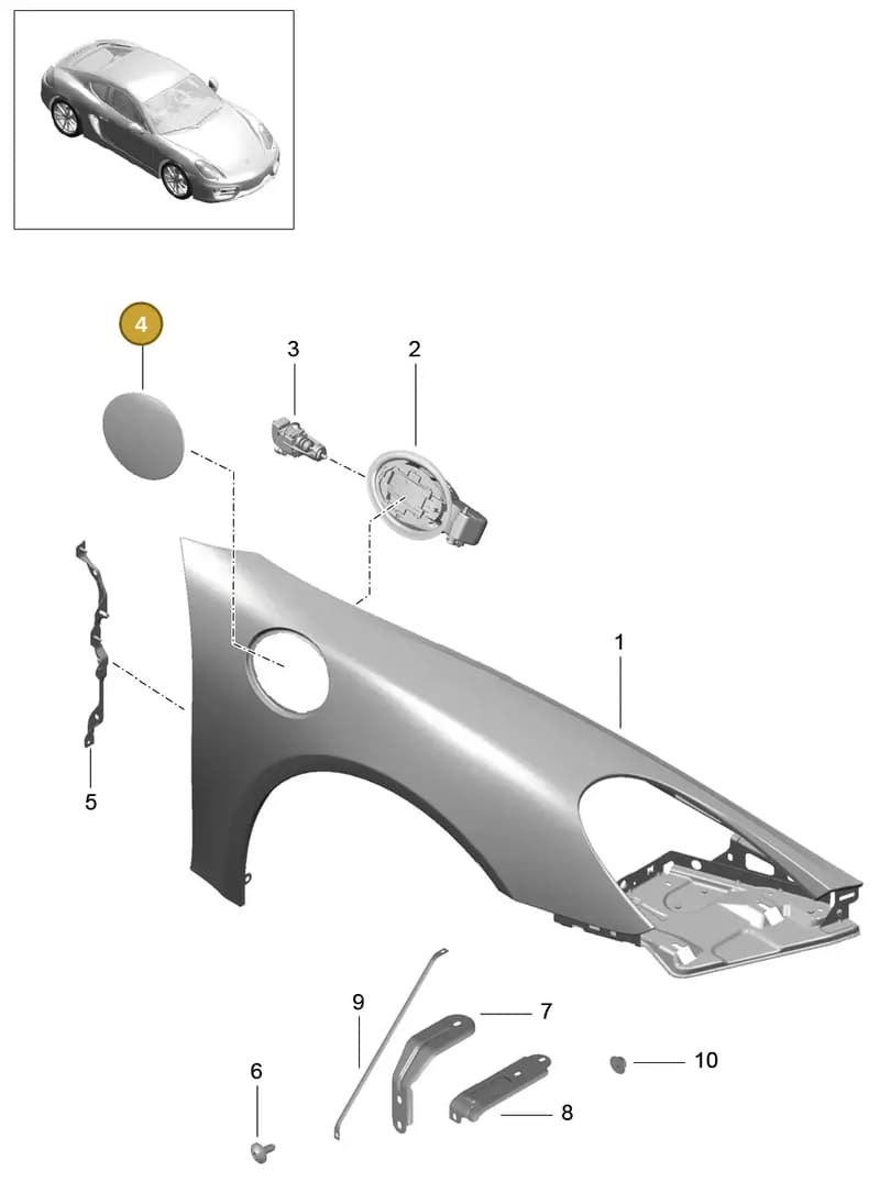 98150240500GRV — Porsche Cayman (2013-2016) diagram p40801040, position 4