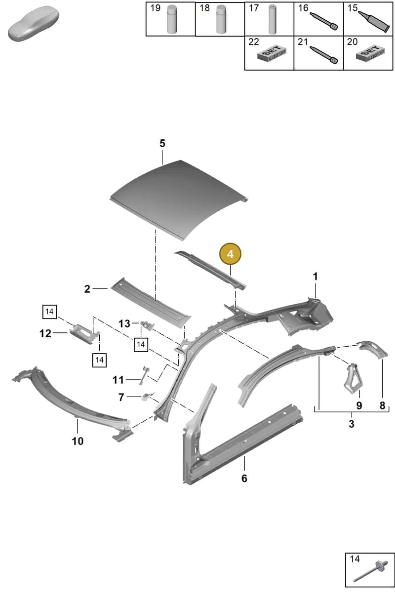 98150240500GRV — Porsche Cayman GT4 (2019-) diagram p55801450, position 4