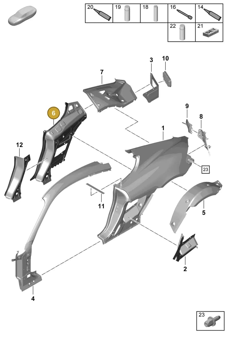 98150243201GRV — Porsche Cayman GT4 (2019-) diagram p55801500, position 6