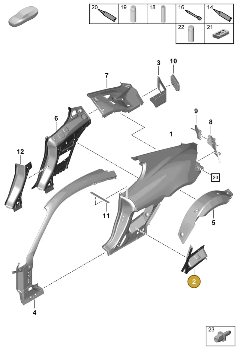 98150249401GRV — Porsche Cayman GT4 (2019-) diagram p55801500, position 2
