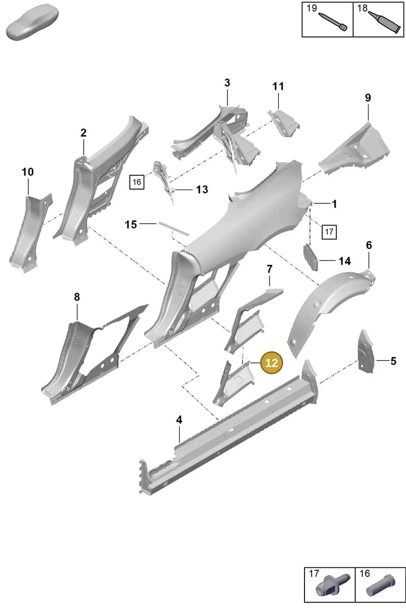 98150249401GRV — Porsche Boxster Spyder (2019-) diagram p54801500, position 12