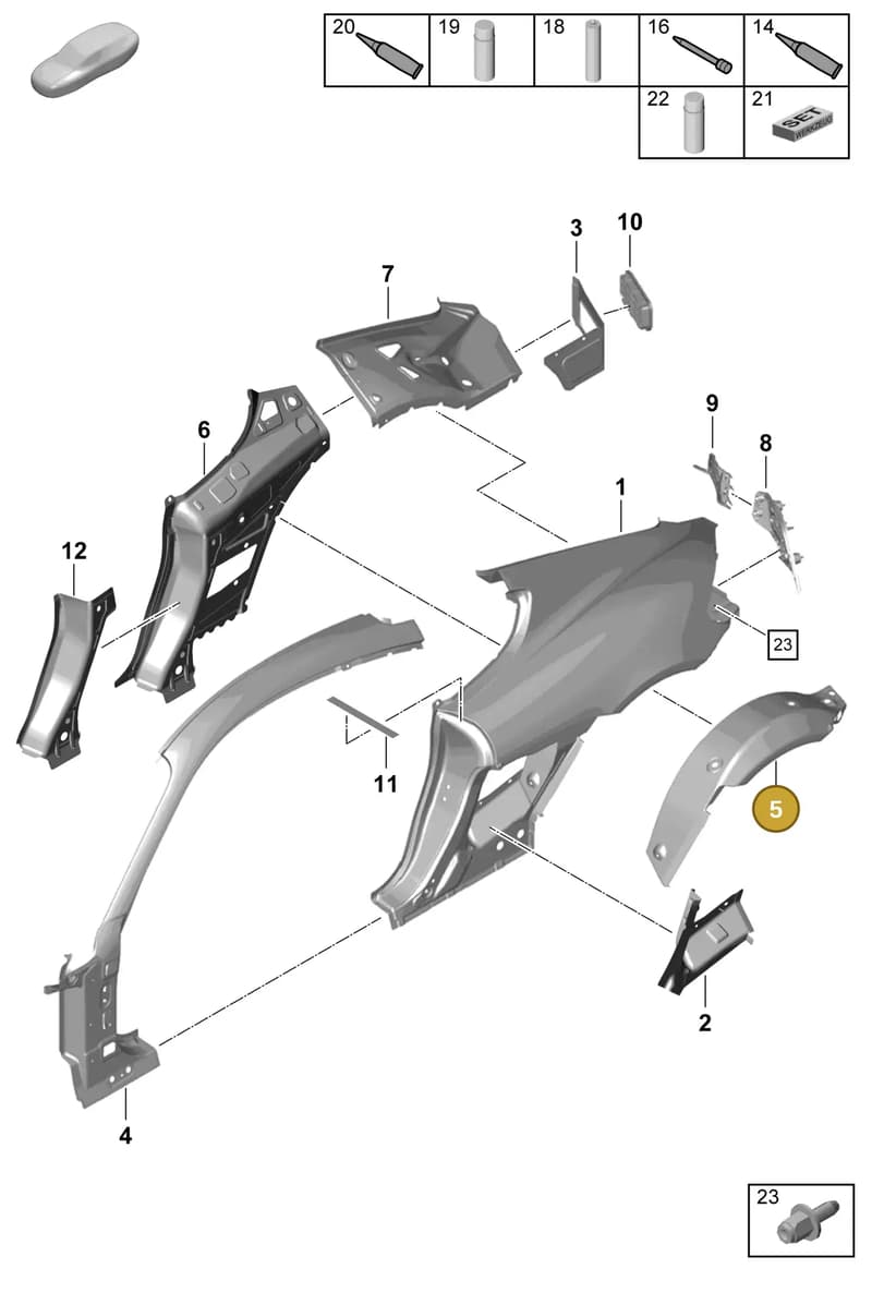 98150251500GRV — Porsche Cayman GT4 (2019-) diagram p55801500, position 5