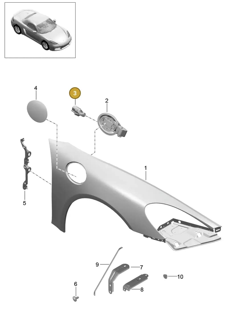 98150252900GRV — Porsche Boxster (2016-) diagram p48801040, position 3
