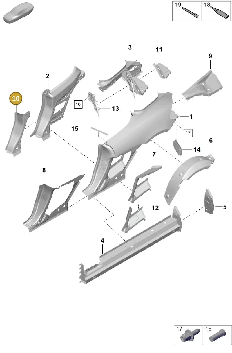 98150253201GRV — Porsche Boxster Spyder (2019-) diagram p54801500, position 10