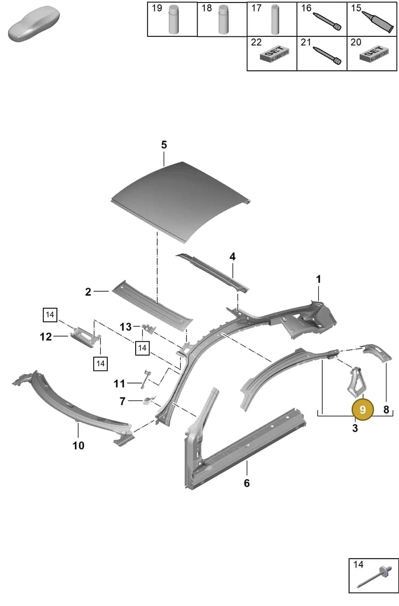 98150256500GRV — Porsche Cayman GT4 (2019-) diagram p55801450, position 9