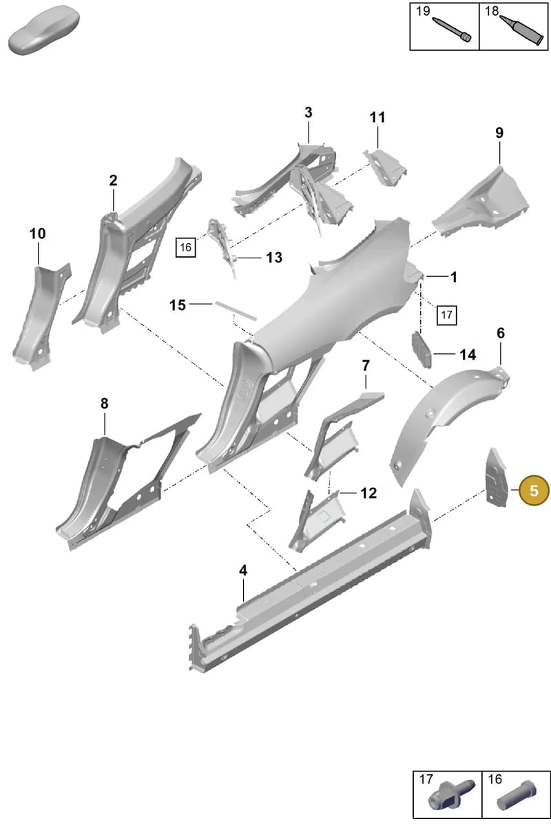 98150281600GRV — Porsche Boxster Spyder (2019-) diagram p54801500, position 5