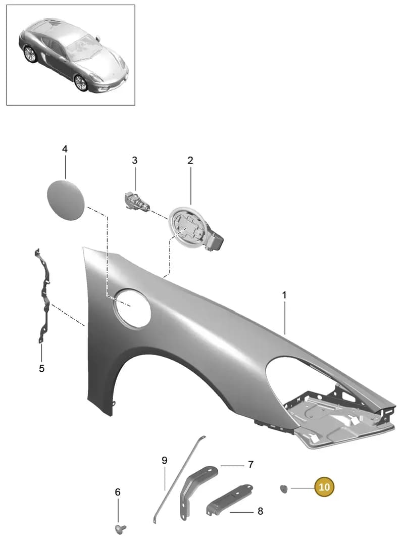 98150287900GRV — Porsche Cayman (2013-2016) diagram p40801040, position 10