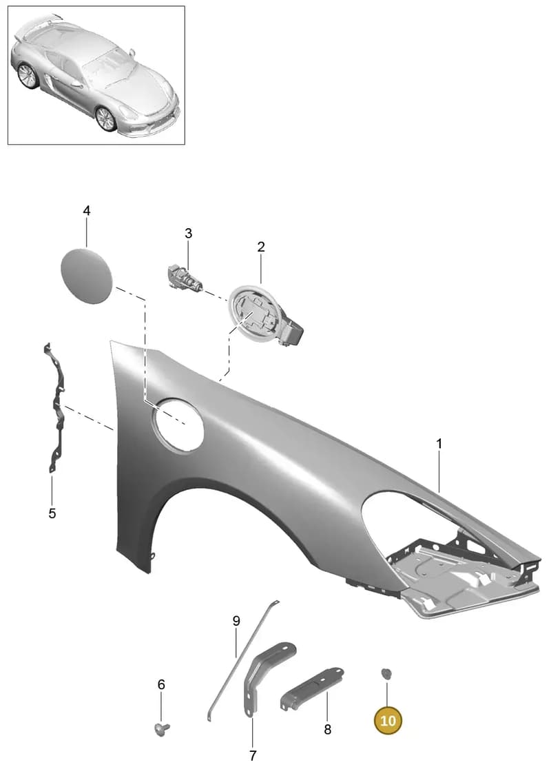 98150287900GRV — Porsche Cayman GT4 (2015-2016) diagram p45801040, position 10