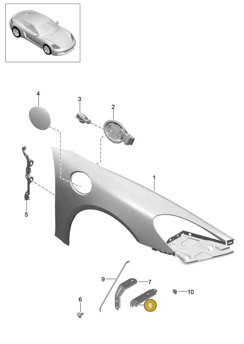 98150287900GRV — Porsche Cayman (2016-) diagram p50801040, position 8
