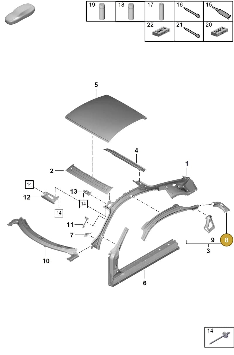 98150287900GRV — Porsche Cayman GT4 (2019-) diagram p55801450, position 8