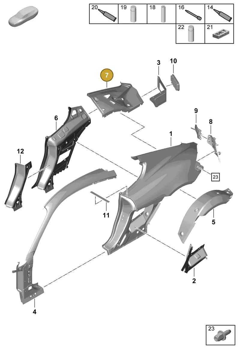 98150290601GRV — Porsche Cayman GT4 (2019-) diagram p55801500, position 7