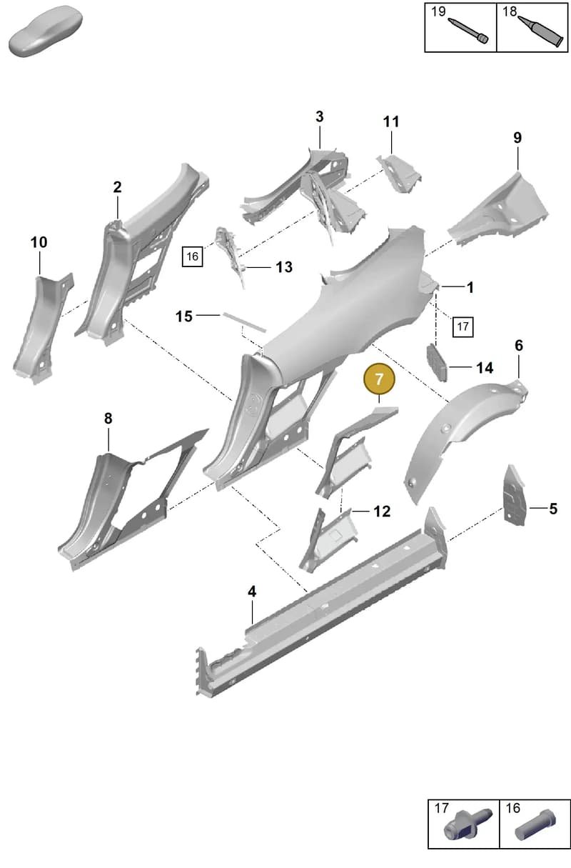 98150296100GRV — Porsche Boxster Spyder (2019-) diagram p54801500, position 7