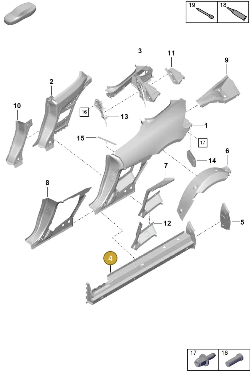 98150296300GRV — Porsche Boxster Spyder (2019-) diagram p54801500, position 4