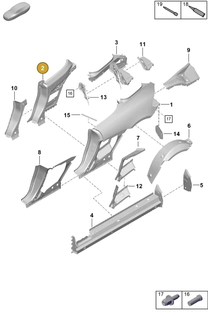 98150298301GRV — Porsche Boxster Spyder (2019-) diagram p54801500, position 2