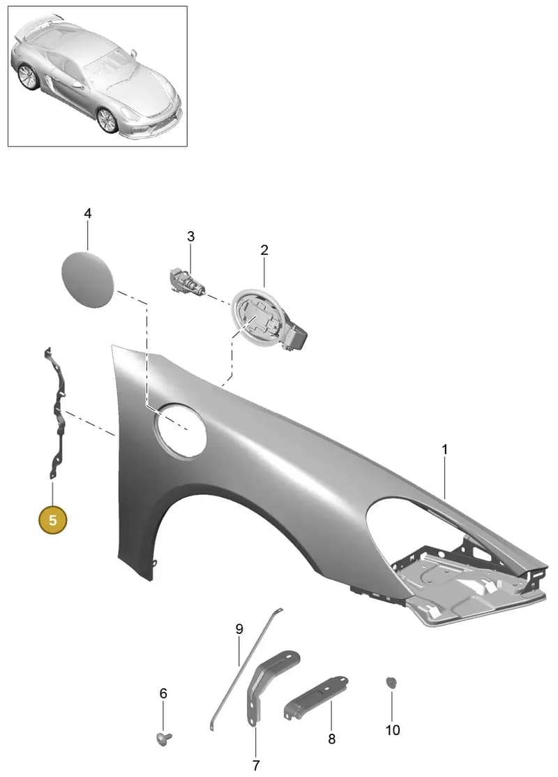 98150350100GRV — Porsche Cayman GT4 (2015-2016) diagram p45801040, position 5