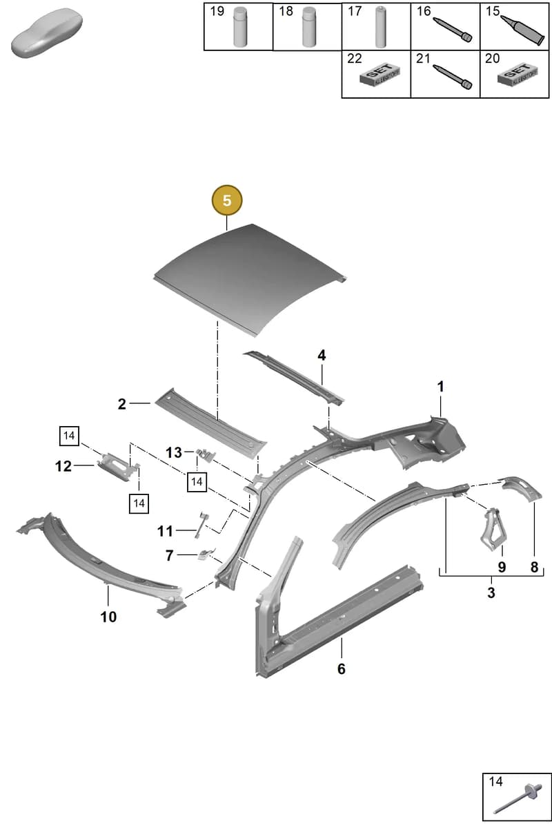98150350100GRV — Porsche Cayman GT4 (2019-) diagram p55801450, position 5