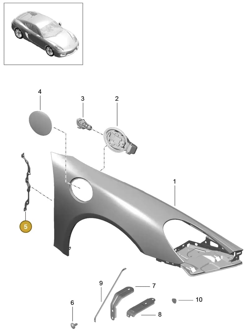 98150350101GRV — Porsche Cayman (2013-2016) diagram p40801040, position 5