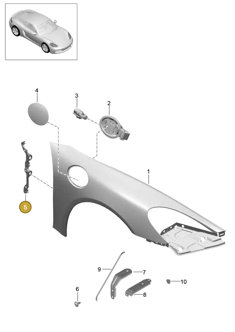 98150350101GRV — Porsche Cayman (2016-) diagram p50801040, position 5