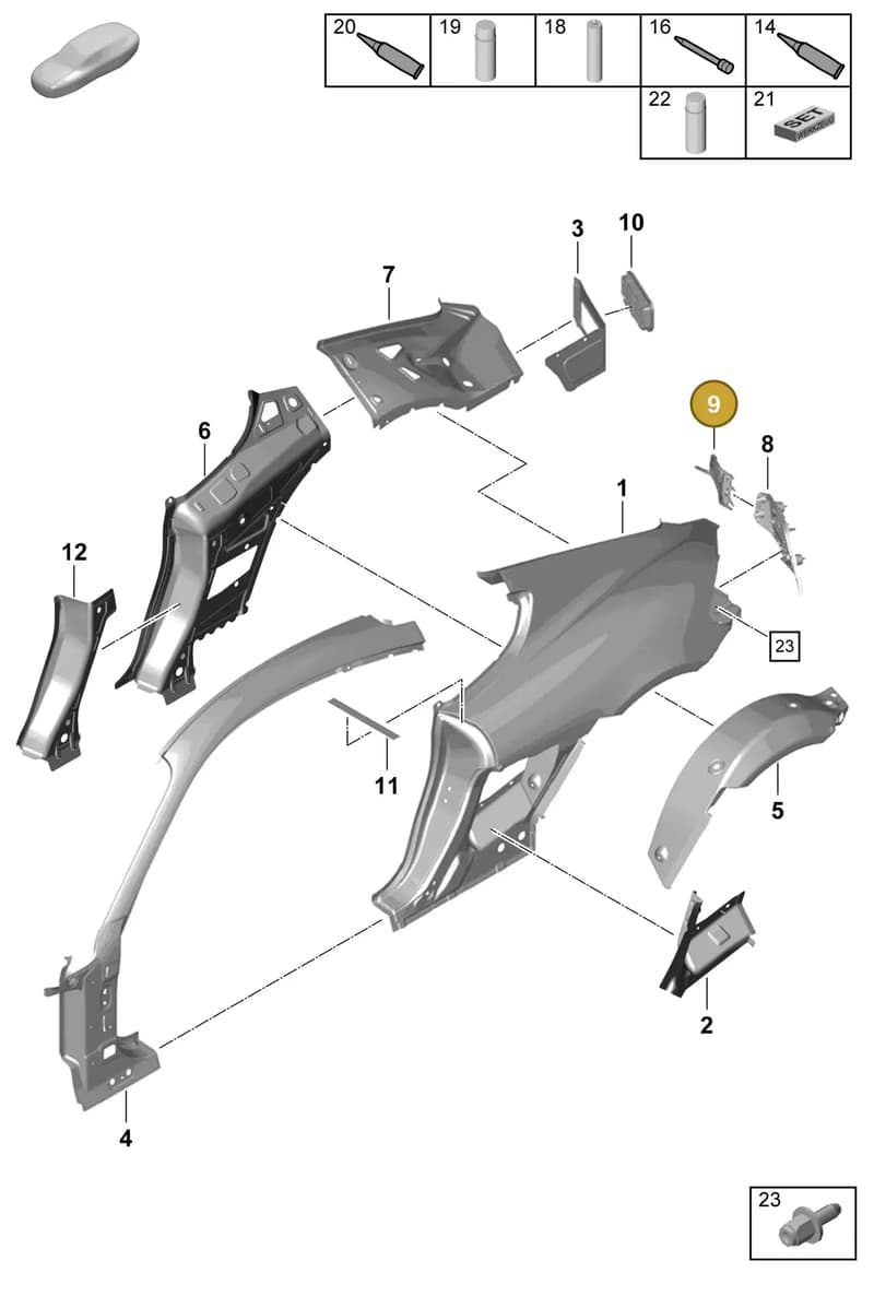 98150369300 — Porsche Cayman (2019-2022) diagram p55801500, position 9