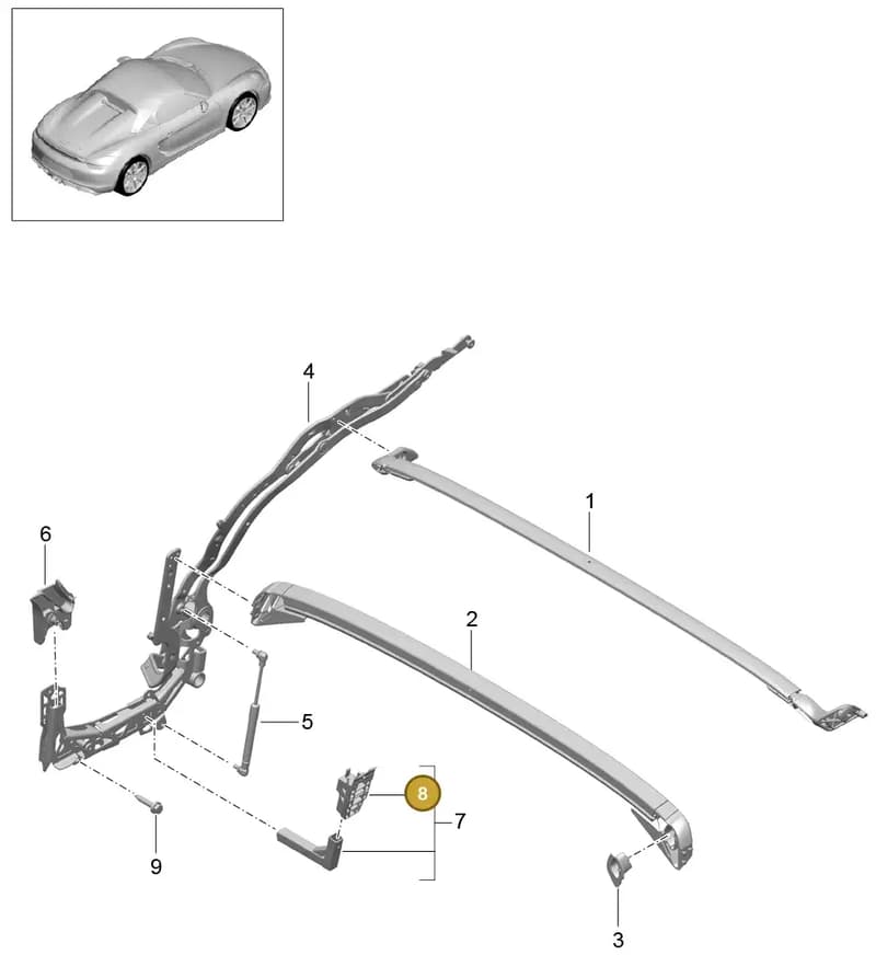 98150419300 — Porsche Boxster Spyder (2015-2016) diagram p46811010, position 8