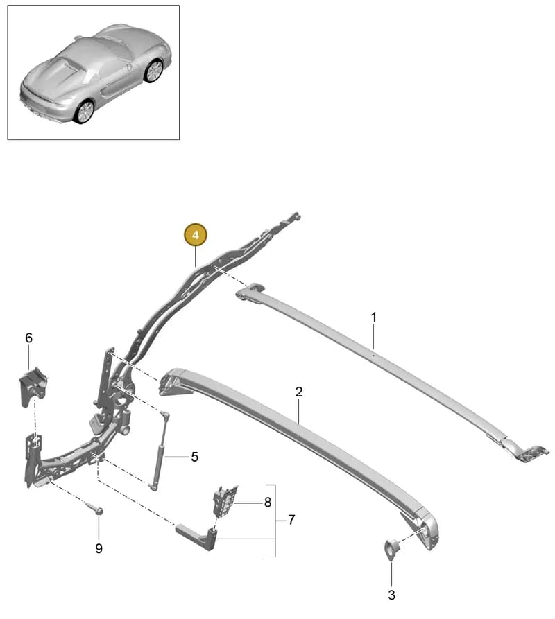 98150419500OK1 — Porsche Boxster Spyder (2015-2016) diagram p46811010, position 4