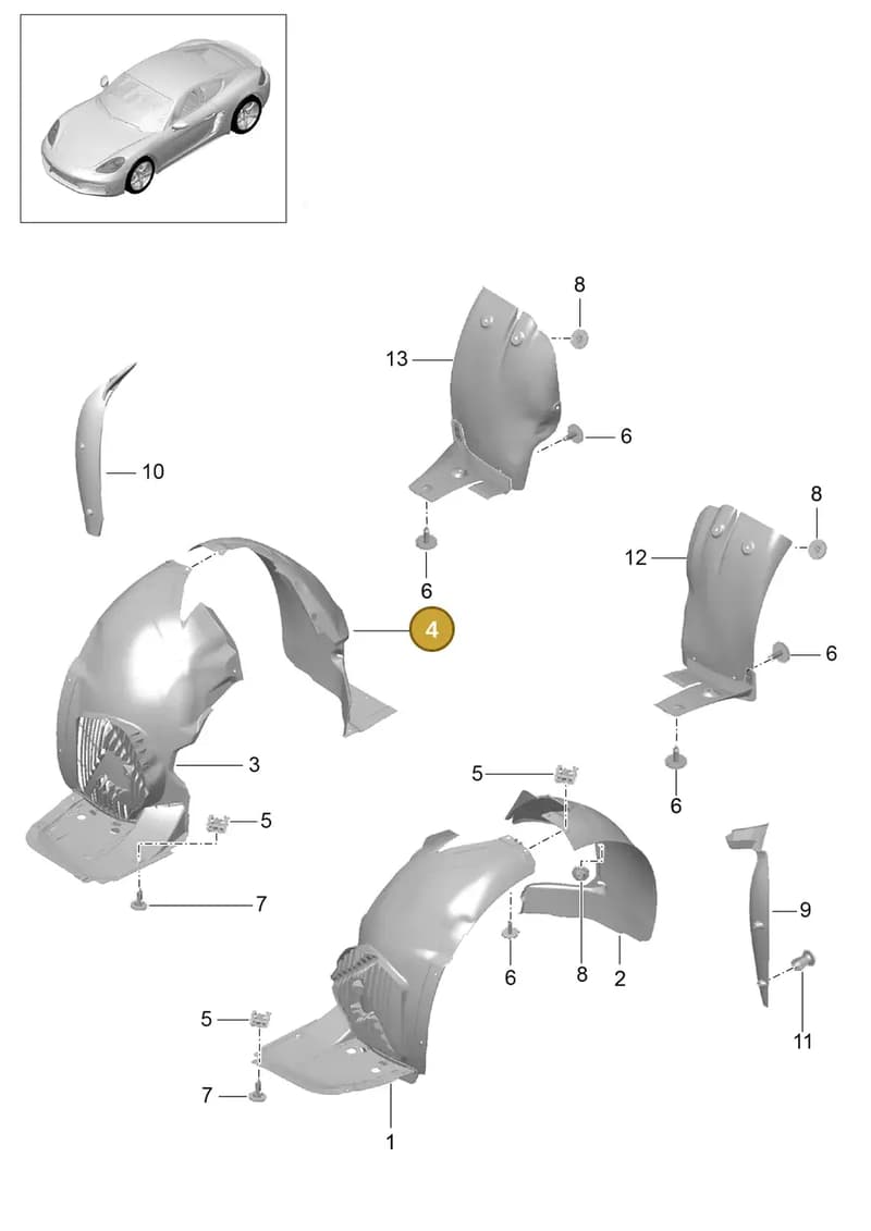 98150450401 — Porsche Cayman (2016-2019) diagram p50801080, position 4