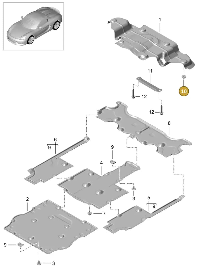 98150450501 — Porsche Boxster Spyder (2015-2016) diagram p46801070, position 10