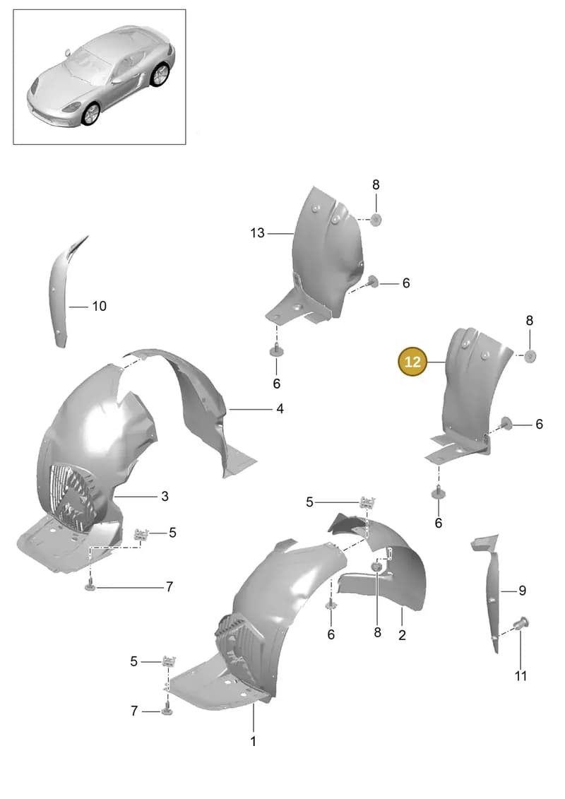 98150450501 — Porsche Cayman (2016-2019) diagram p50801080, position 12