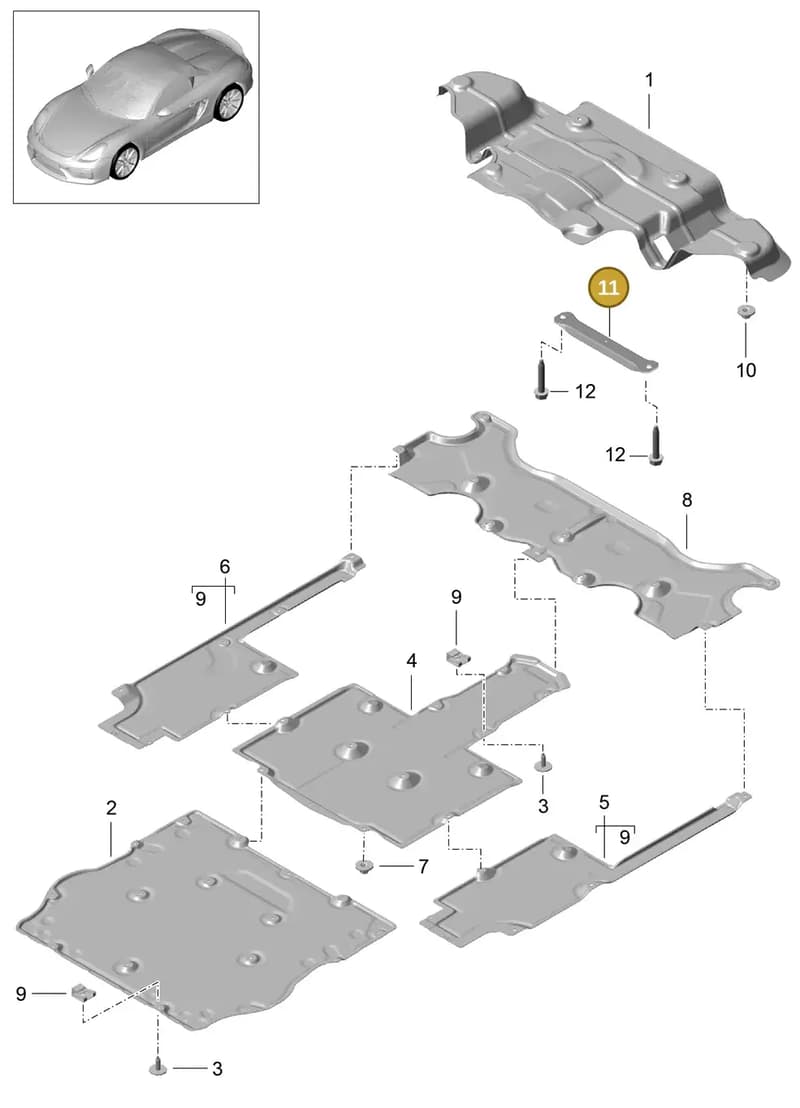 98150450601 — Porsche Boxster Spyder (2015-2016) diagram p46801070, position 11