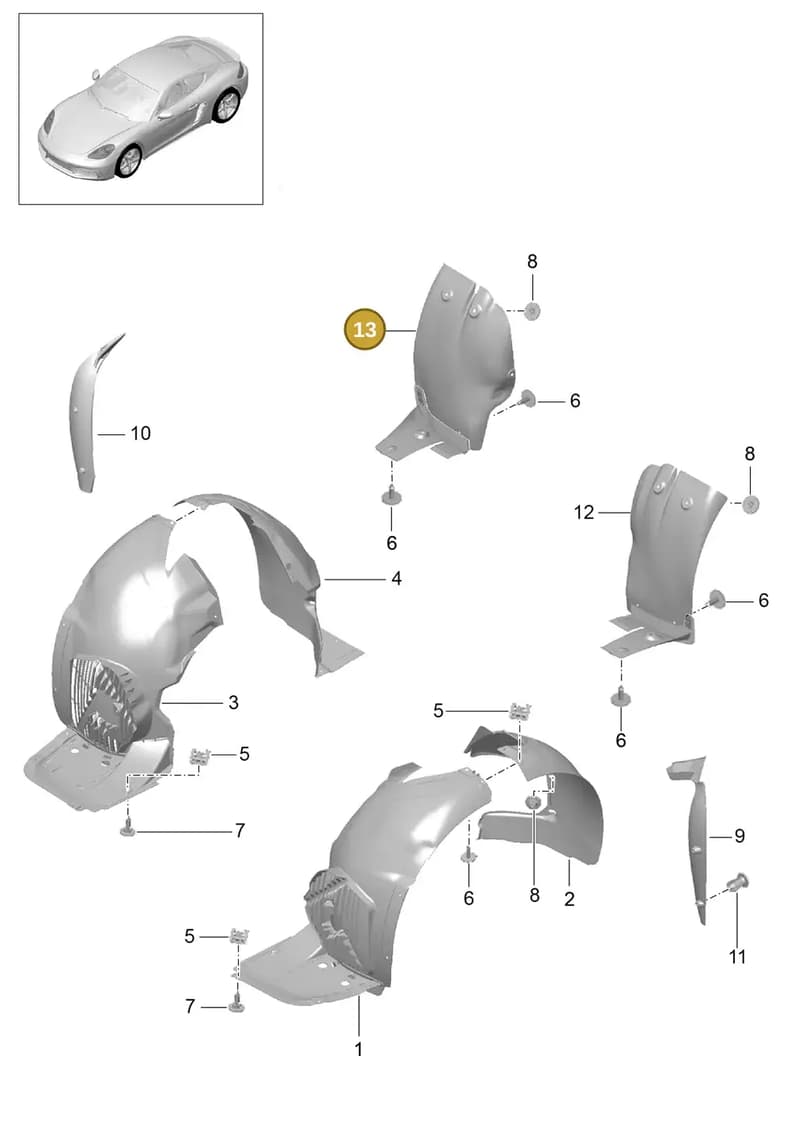 98150450601 — Porsche Cayman (2016-2019) diagram p50801080, position 13