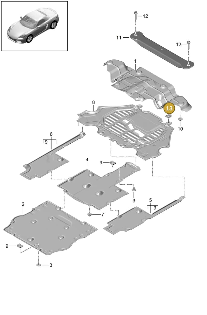 98150450601 — Porsche Boxster (2016-2019) diagram p48801070, position 13