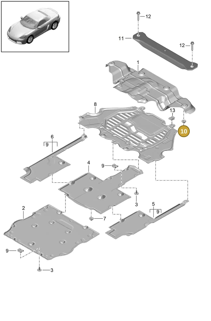 981504642001E0 — Porsche Boxster (2016-) diagram p48801070, position 10