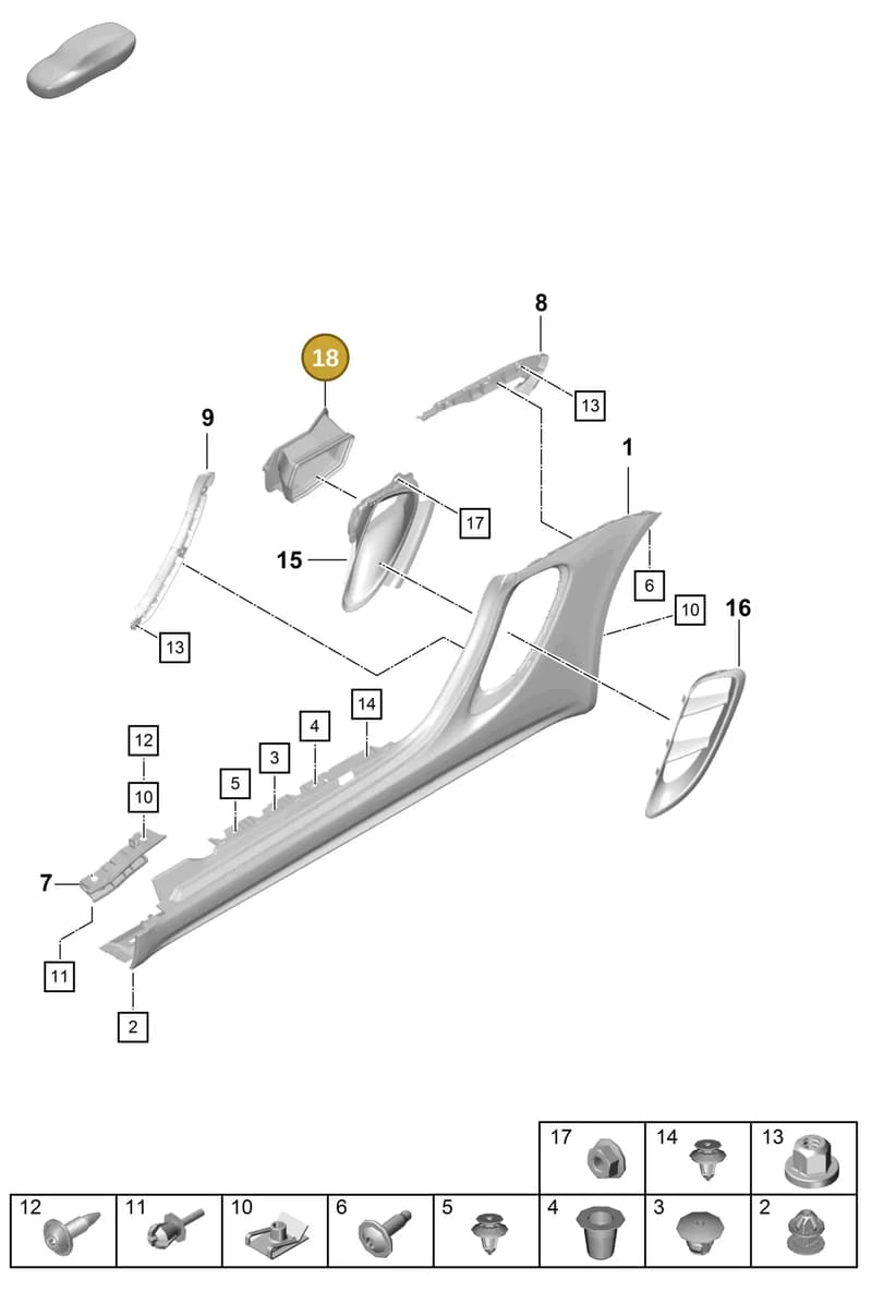 98150465705 — Porsche Boxster Spyder (2019-2020) diagram p54801900, position 18