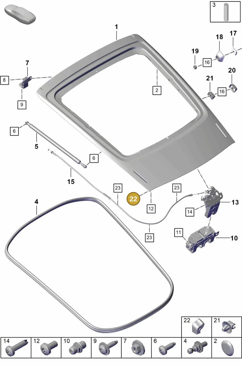 98150487280 — Porsche Cayman (2019-2022) diagram p55803050, position 22