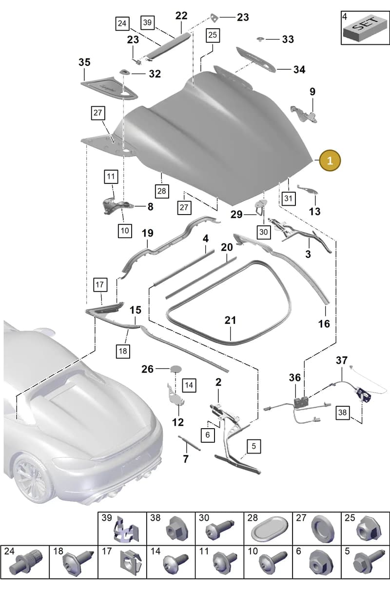 98151201112GRV — Porsche Boxster Spyder (2019-) diagram p54803050, position 1