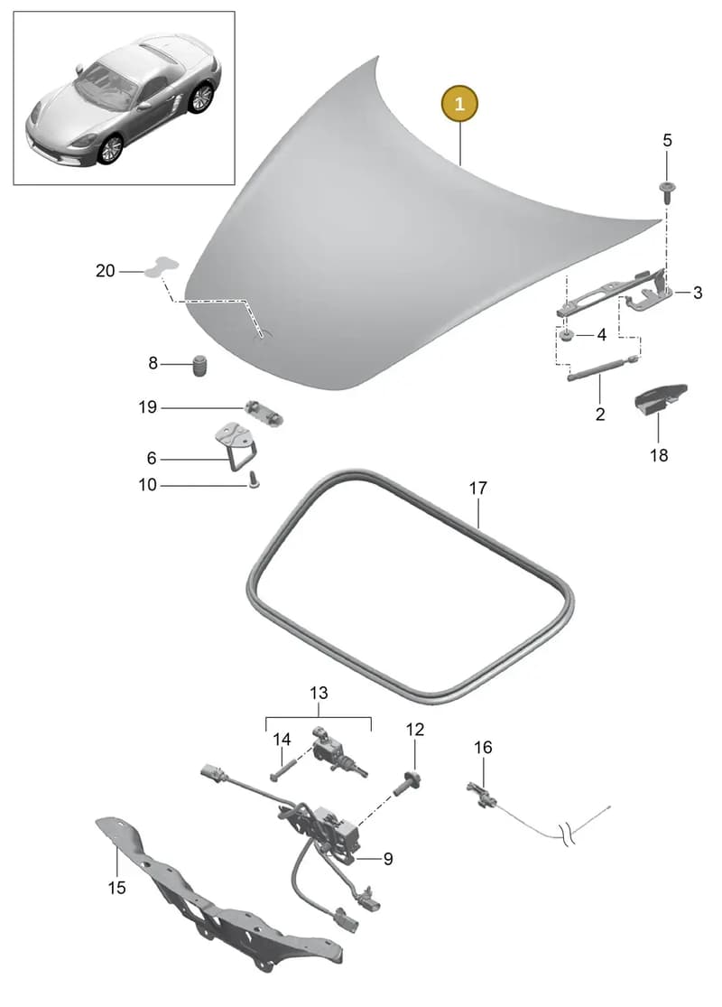 98151201115GRV — Porsche Boxster (2016-2019) diagram p48803000, position 1