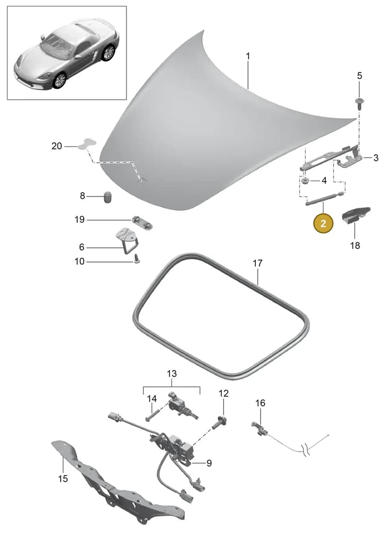 98151215102 — Porsche Boxster (2016-2019) diagram p48803000, position 2