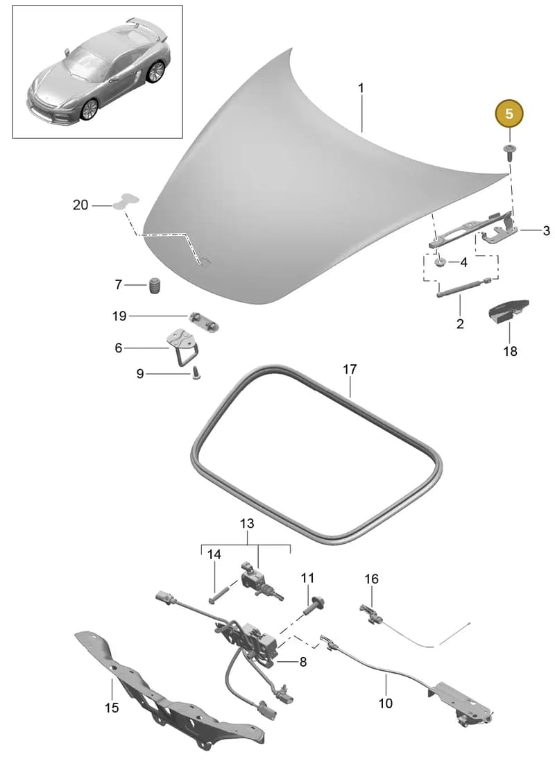 98151215103 — Porsche Cayman GT4 (2015-2016) diagram p45803000, position 5
