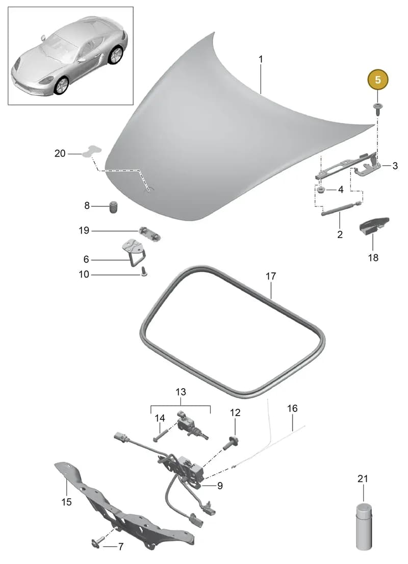 98151215103 — Porsche Cayman (2016-2019) diagram p50803000, position 5
