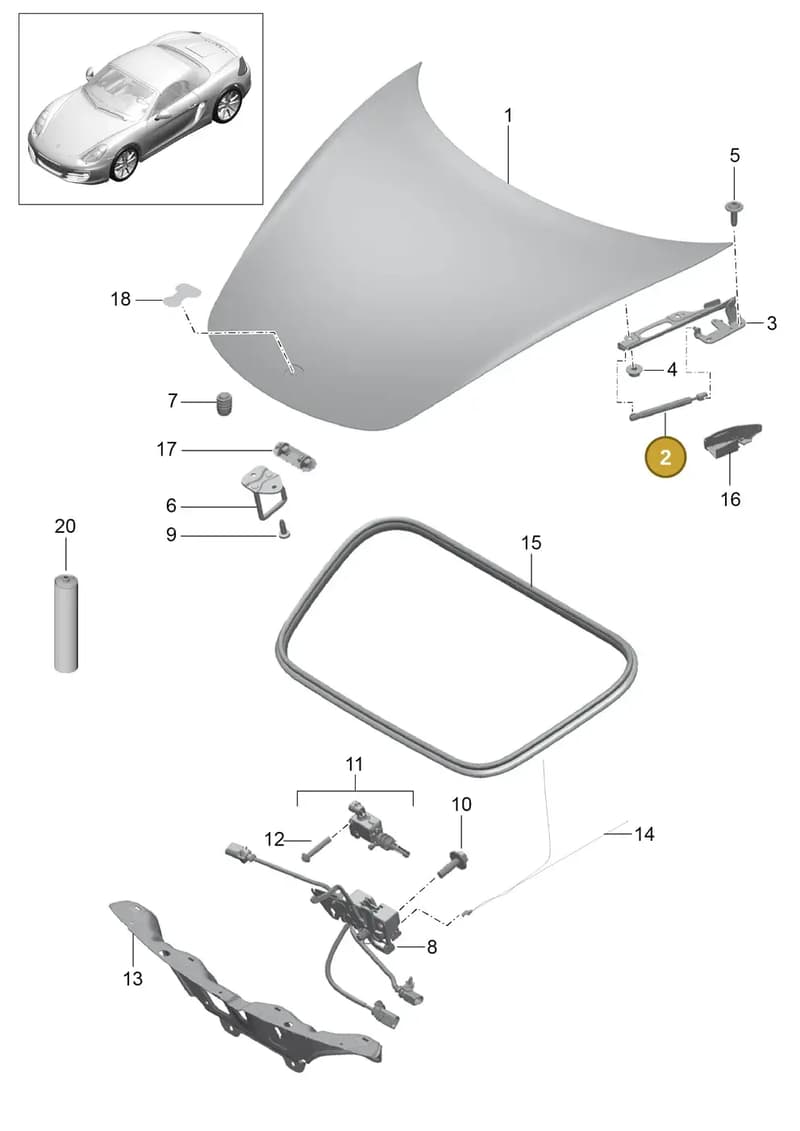 98151215202 — Porsche Boxster (2012-2016) diagram p39803000, position 2